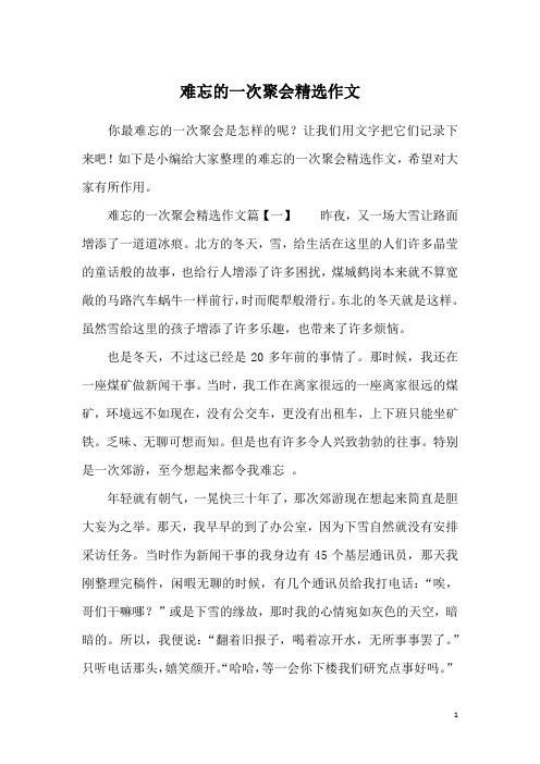 难忘的一次聚会精选作文