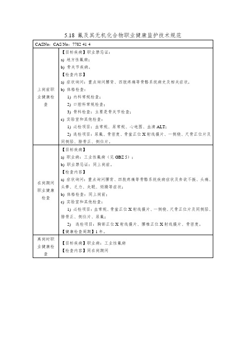 5.18氟及其无机化合物职业健康监护技术规范