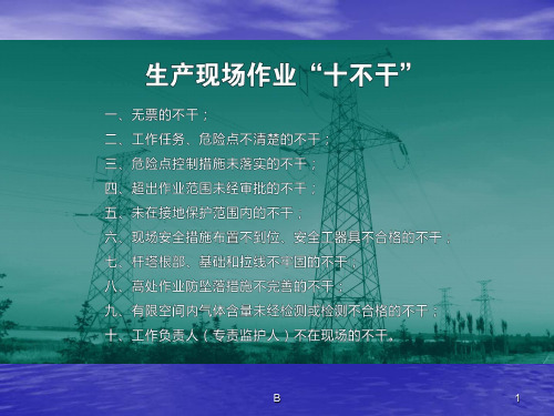 生产现场作业“十不干”PPT