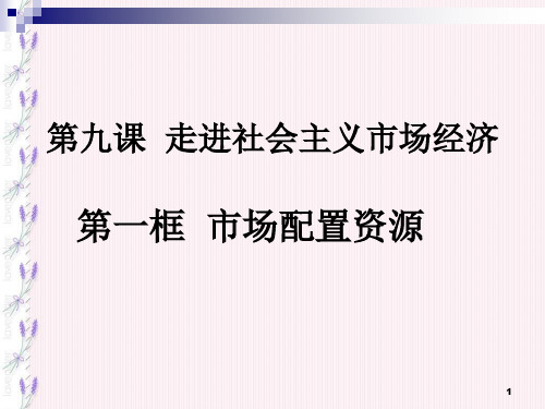 高一政治市场配置资源1PPT课件