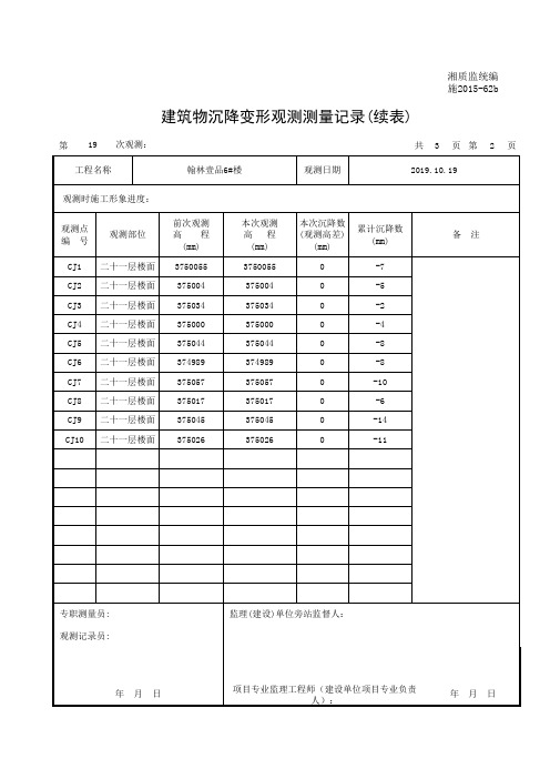 沉降观测记录表(1)