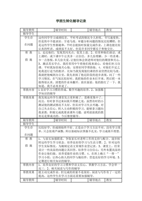 学困生转化辅导记录 (3)