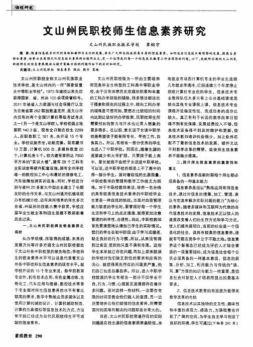 文山州民职校师生信息素养研究