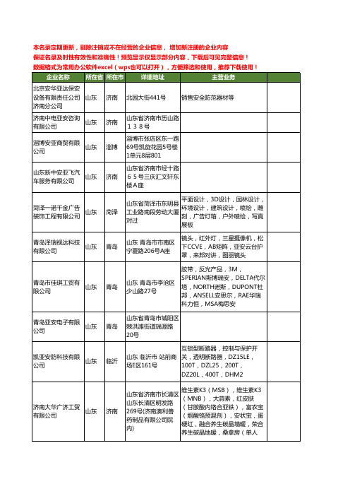 新版山东省亚安工商企业公司商家名录名单联系方式大全118家