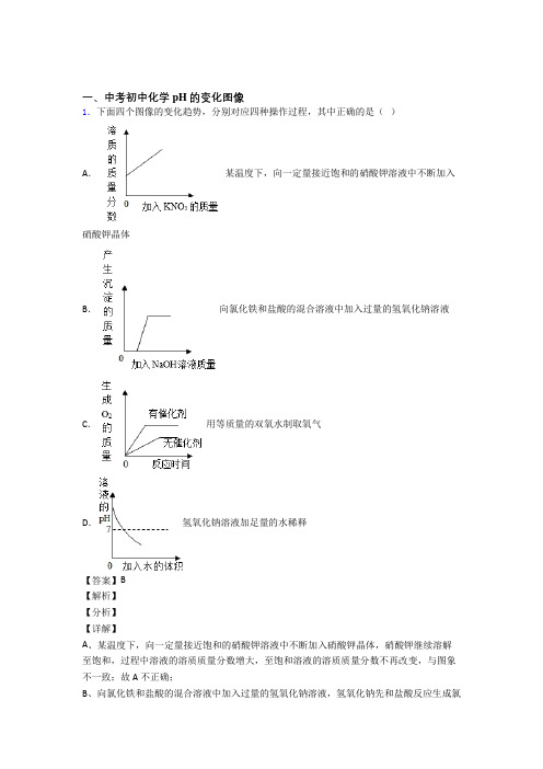 中考化学压轴题专题复习—pH的变化图像的综合及答案