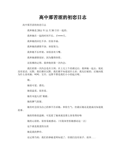 高中那苦涩的初恋日志