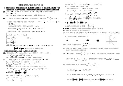 圆锥曲线常见问题及基本方法(二)