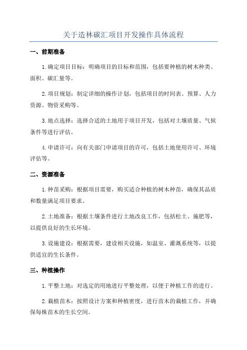 关于造林碳汇项目开发操作具体流程