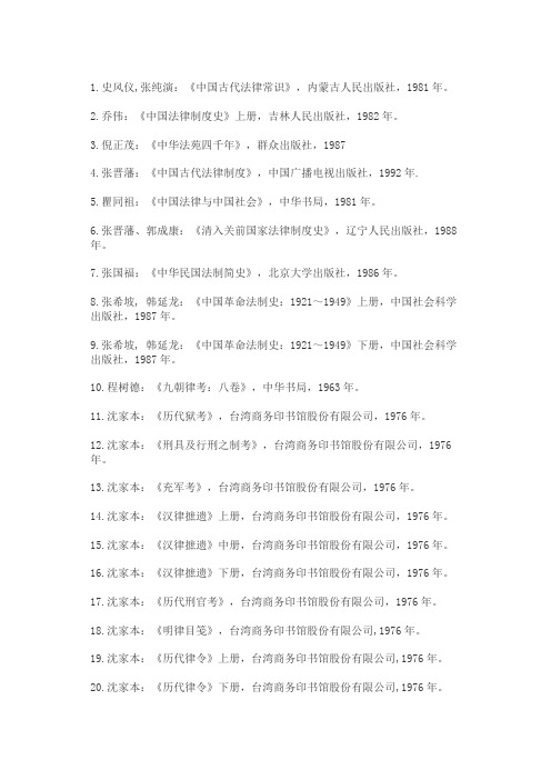 法制史研究成果