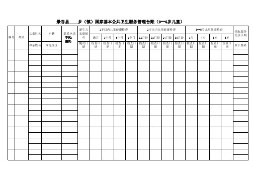 0-6岁儿童管理台账