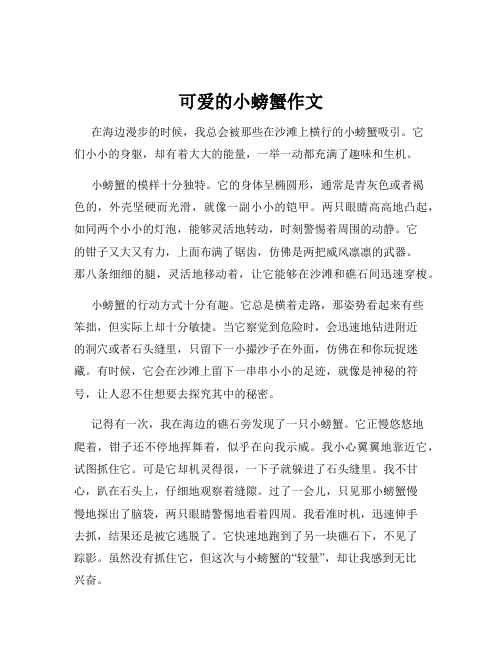 可爱的小螃蟹作文