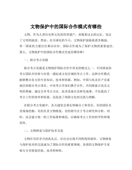 文物保护中的国际合作模式有哪些