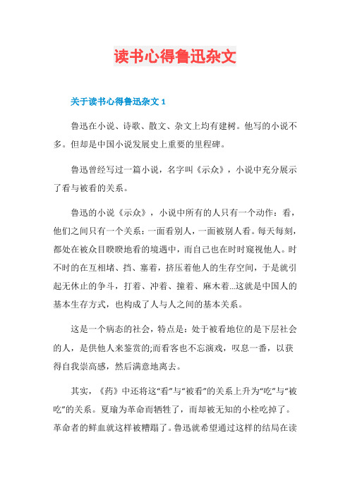 读书心得鲁迅杂文