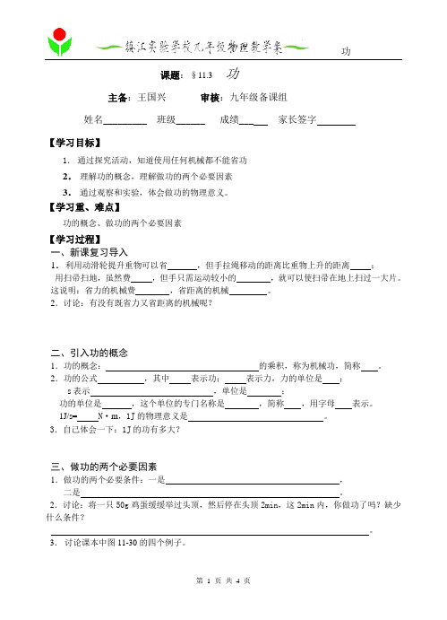 11.3功新课教学案