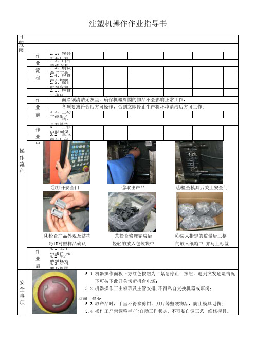 注塑部成型机操作指导书