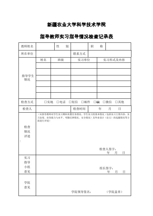 指导教师指导情况检查记录表(向丽璇)