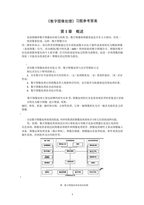 《数字图像处理》习题参考答案