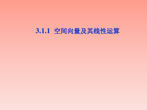 苏教版高中数学选修2-1《空间向量及其线性运算》教学课件