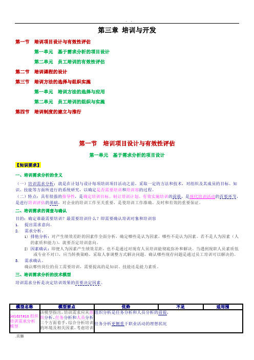 人力资源管理师三级-第三章--培训与开发