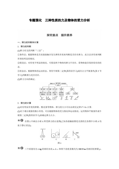 专题强化 三种性质的力及物体的受力分析