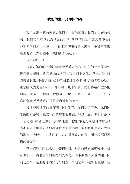 我们的生,是中国的魂
