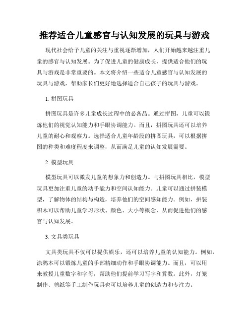 推荐适合儿童感官与认知发展的玩具与游戏