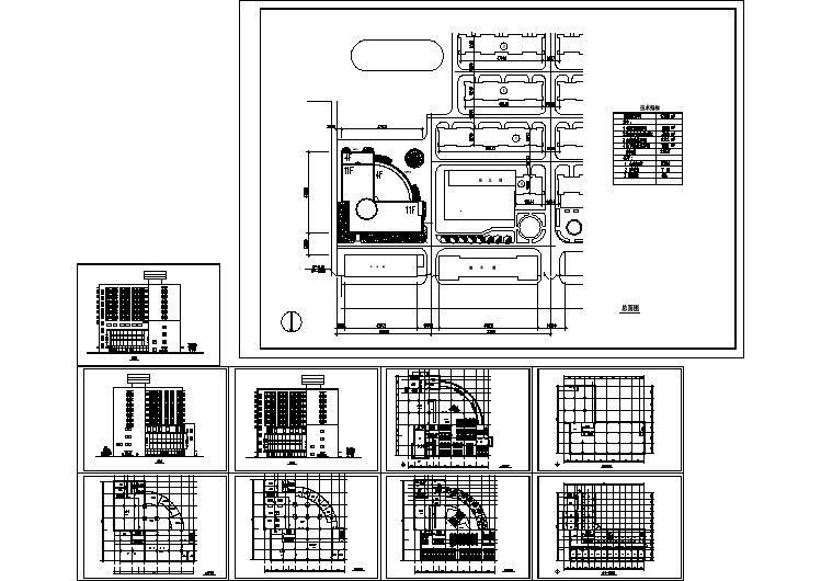 某经典高层小区综合楼建筑设计施工全套方案CAD图纸