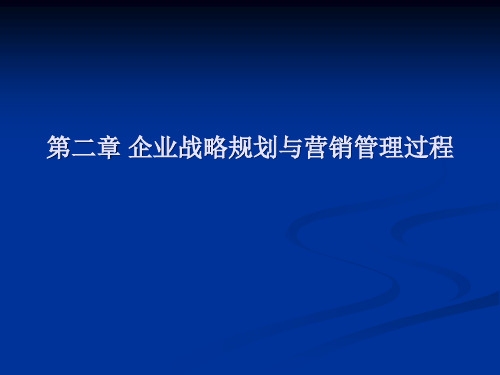 第二章企业战略规划与营销管理过程