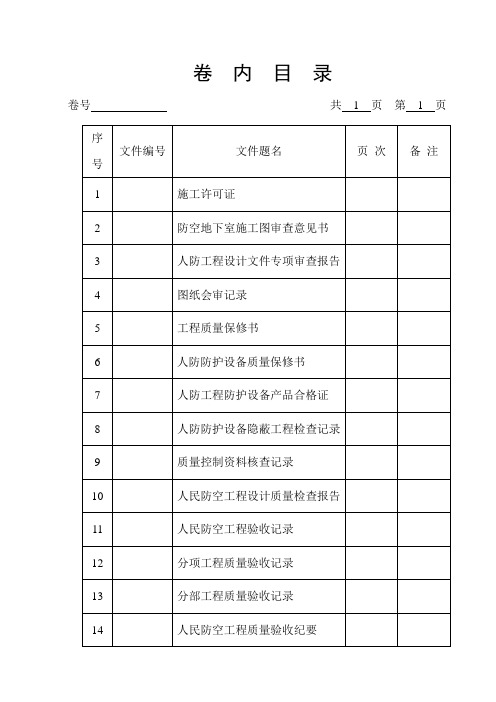 人防工程备案资料范例