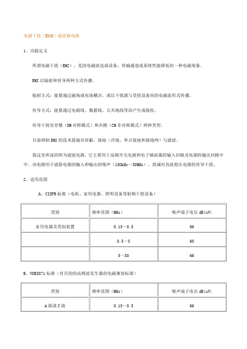 电磁干扰(EMI)滤波器电路