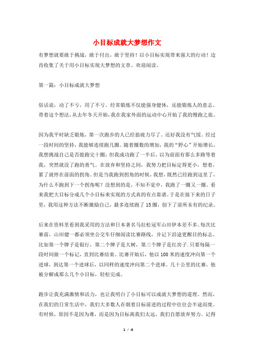 小目标成就大梦想作文