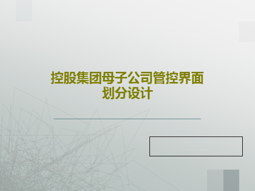 控股集团母子公司管控界面划分设计27页PPT