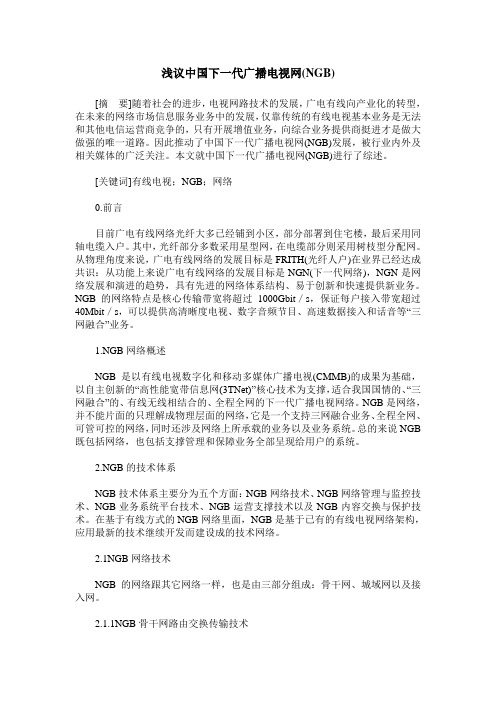 浅议中国下一代广播电视网(NGB)