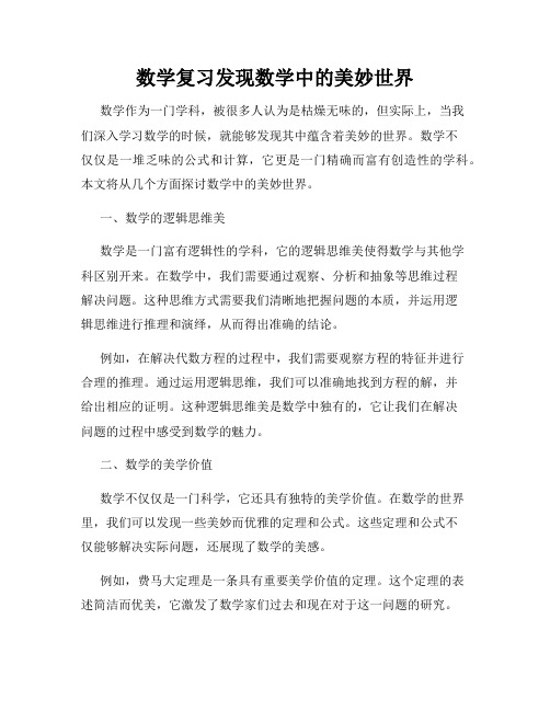 数学复习发现数学中的美妙世界