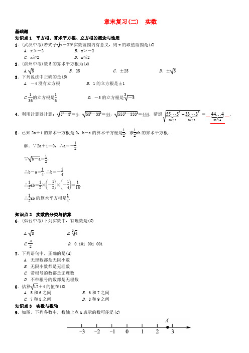 人教版七年级数学下册实数章末复习二实数测试题