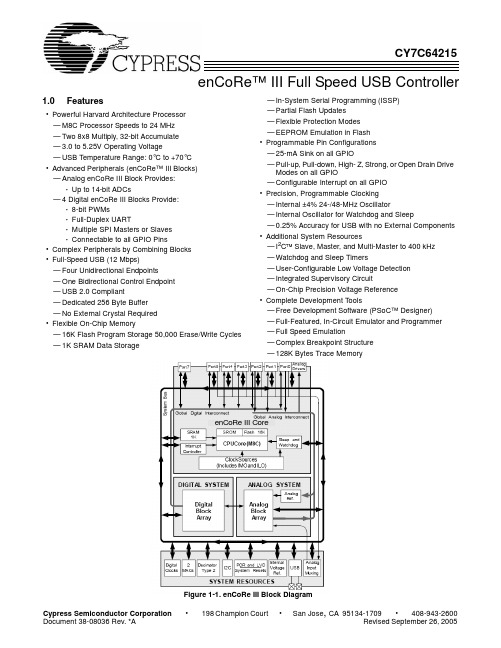 CY7C64215-56LFXC资料