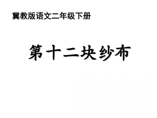 春冀教版语文小学二年级下学期(第4册)《第十二块纱布》ppt课件 (2)