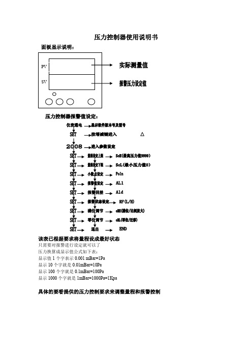 压力控制器使用说明书