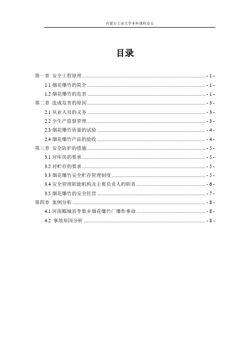 安全工程结课论文