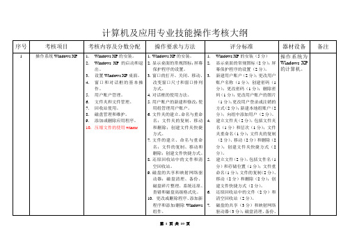 计算机及应用专业技能操作考核大纲(新)