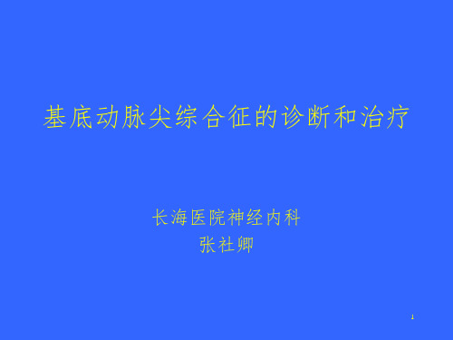 4 基底动脉尖综合征的诊断PPT精选文档