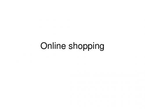 Online shopping PPT for English Classes