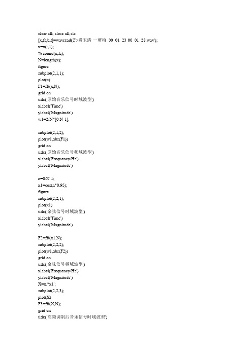 数字信号处理：用matlab编程实现AM调制音乐信号的同步解调