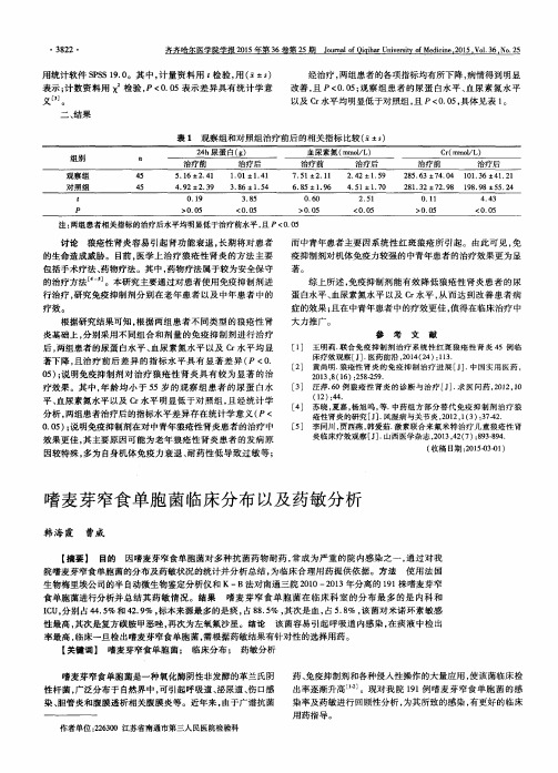 嗜麦芽窄食单胞菌临床分布以及药敏分析