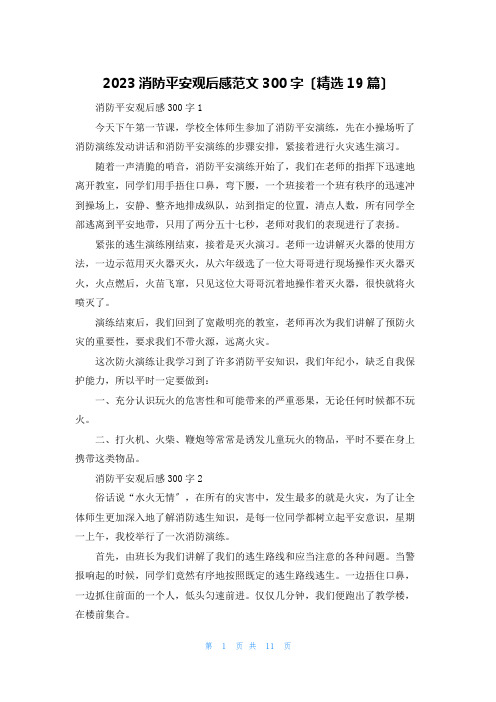 2023消防安全观后感范文300字(精选19篇)