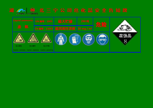 危险化学品安全警示牌 氨复二