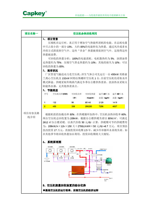 空压机余热回收利用方案