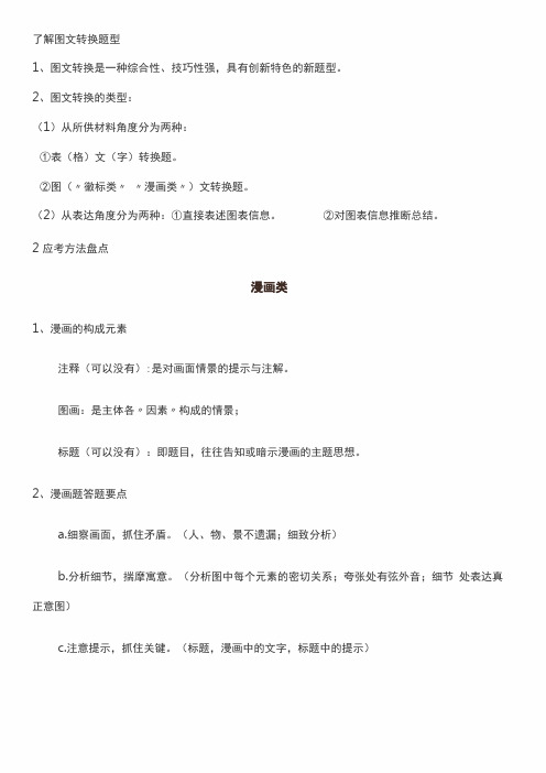 中考专题图文转换题答题技巧