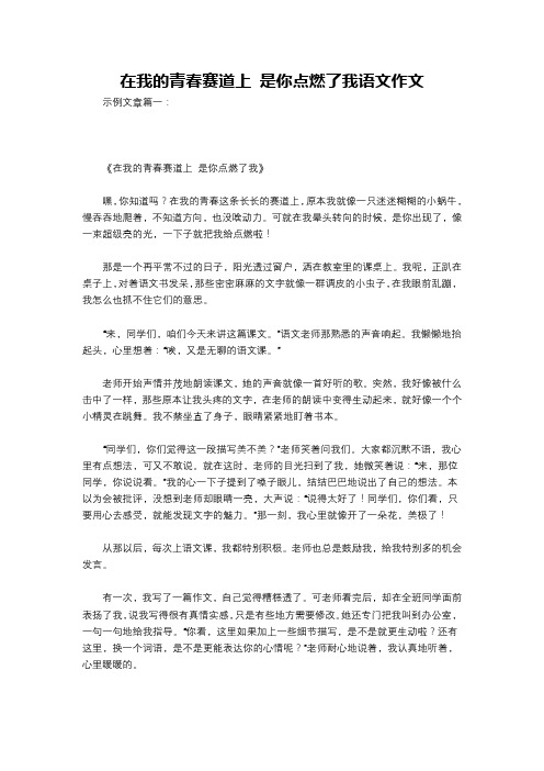 在我的青春赛道上 是你点燃了我语文作文