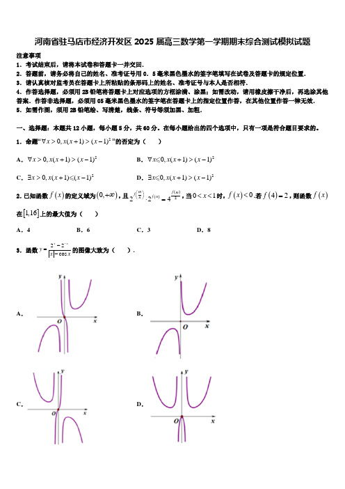 河南省驻马店市经济开发区2025届高三数学第一学期期末综合测试模拟试题含解析